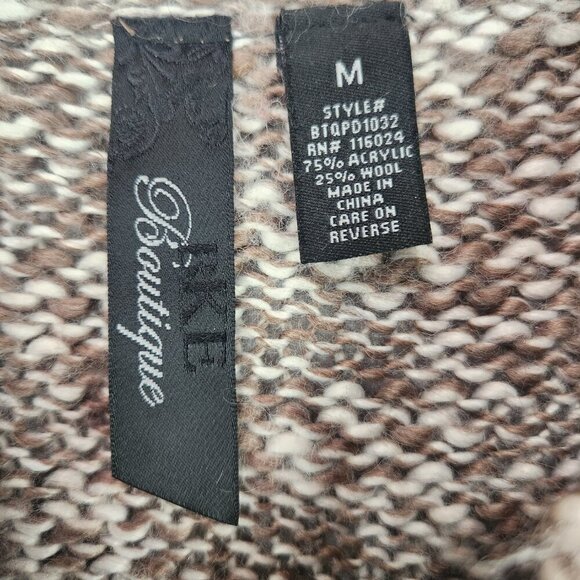 BKE Boutique Zip Up Cardigan Sweater Women's M Brown Studded Western Embellished - Picture 7 of 8